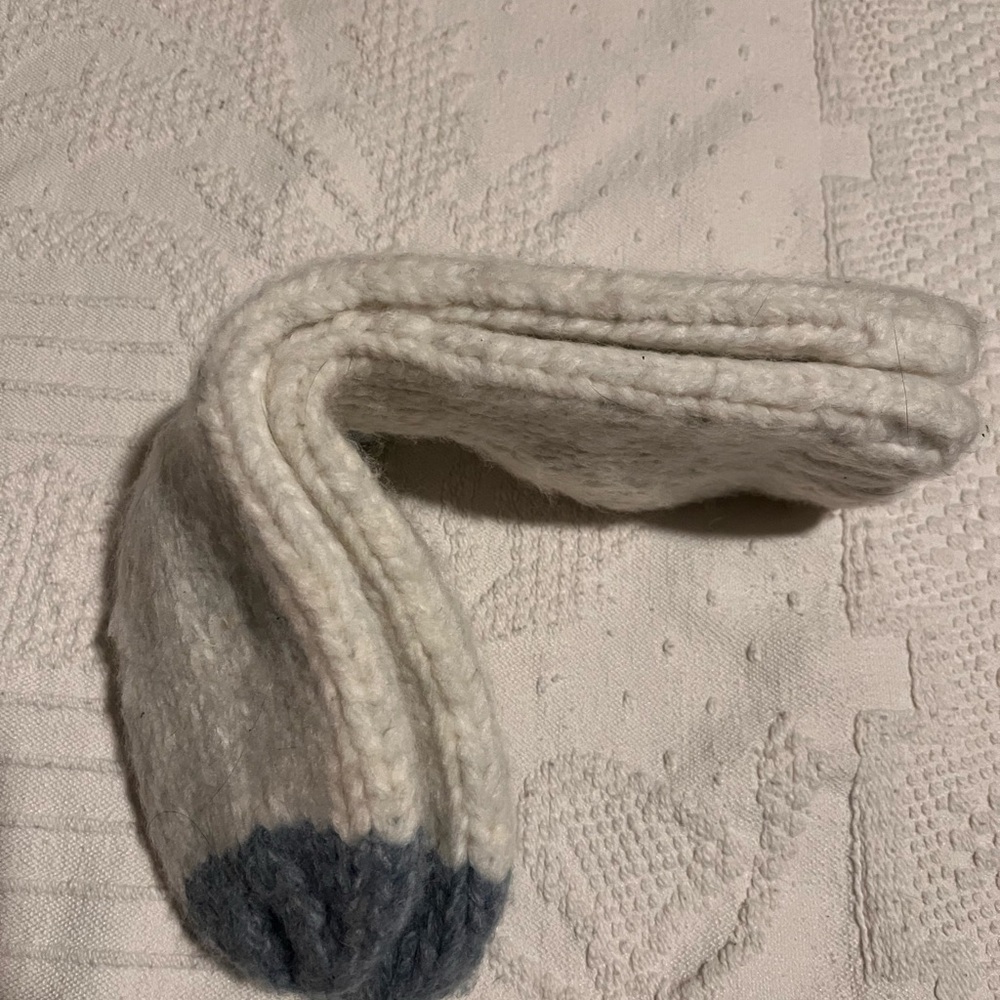 Super Soft Thick Cozy White and Blue Knit Socks